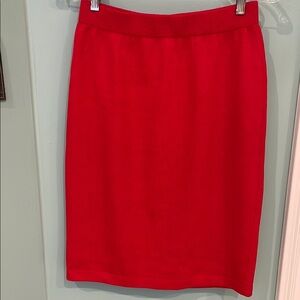 St John   red knit skirt
